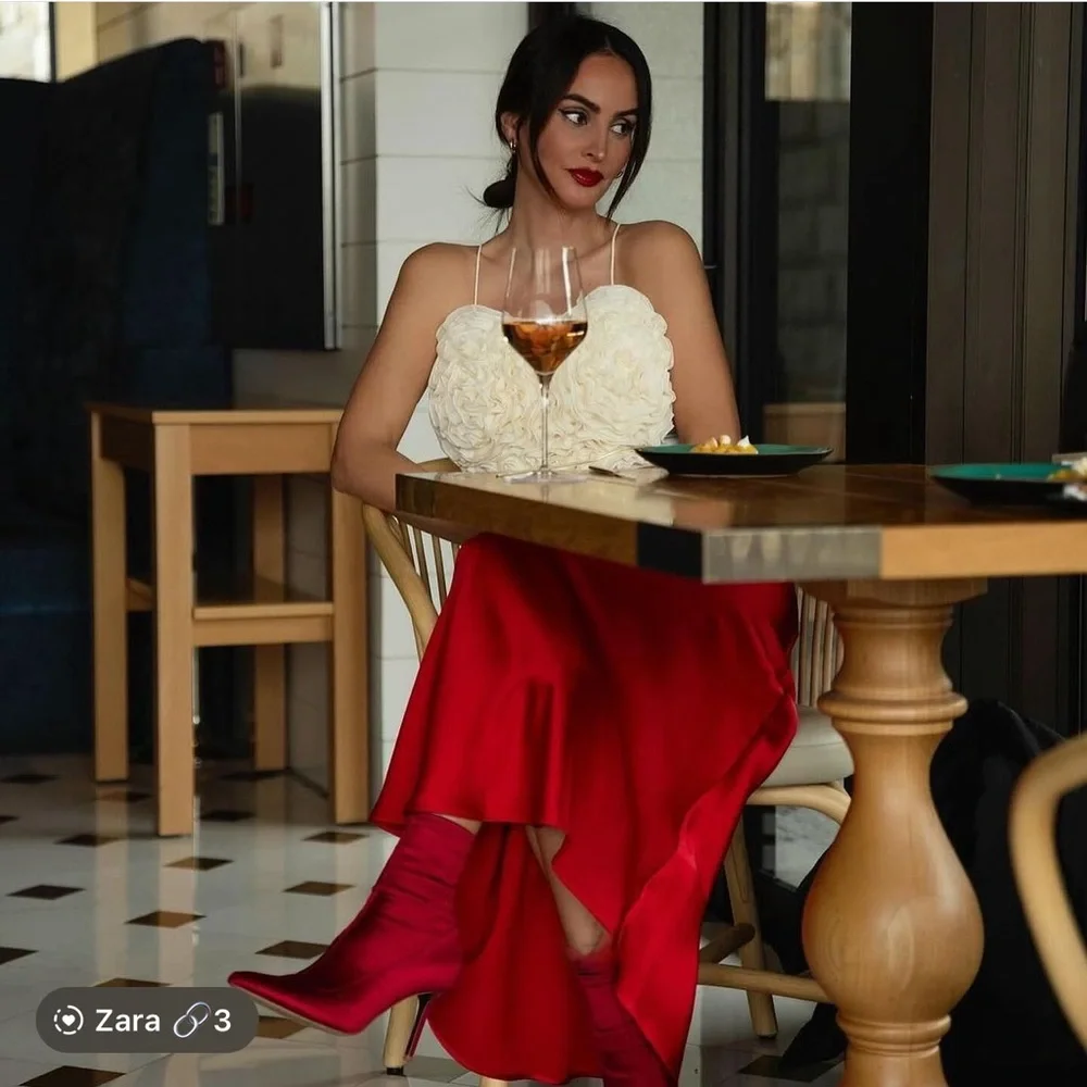 ZARA SATIN EFFECT LONG SKIRT - Picture 4 of 9